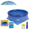 Kit Piscina Infantil 1000 Lts Redonda Inflavel + Capa e Forro + Guarda Sol 1,30m + Mini Bomba