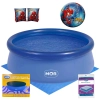 Kit Piscina Infantil 1000lts Mor Redonda Inflavel + Capa e Forro + Bola e Boia de Brao Homem Aranha