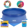 Kit Piscina Infantil 1000lts Mor Redonda Inflavel + Capa e Forro + Bola e Boia Circular Princesas Disney