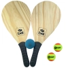 Kit Jogo Frescobol em Madeira Bel + Bolinha Borracha + 2 Bolinhas Beach Tennis