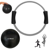 Kit Arco Anel Flexvel + Overball 25 Cm Preta para Pilates Exerccios Treino