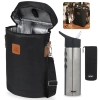 Kit Bolsa Trmica Malbec para 2 Garrafas de Vinho + Garrafa de Ao Squeeze com Capa Sport To Go 750 Ml