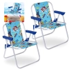 Kit 2 Cadeiras de Praia Infantil Azul Patrulha Canina em Aluminio Dobravel Bel