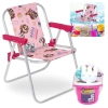 Kit Cadeira de Praia Infantil Rosa Patrulha Canina + Baldinho de Praia / Brinquedo de Praia com 8 Pe�as Rosa