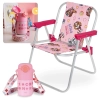 Kit Cadeira de Praia Infantil Rosa Patrulha Canina + Garrafa Trmica Kids 500ml em Inox