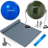 Kit Bola Sua Azul 65cm+ Tapete 1,73m+ Mini Band Forte+ Bomba Inflar+ Bola Extensor Elstico 65 Cm