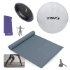 Kit Bola Su��a Ginastica Branca 65cm+ Disco de Equil�brio + Faixa Elastica Media + Tapete 1,73m Yoga