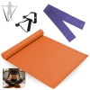 Kit Colchonete para Yoga Pilates Laranja 1,73m + Par de Pegador + Faixa Elstica Tenso Mdia Treino
