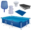Kit Piscina 3700 Lts em Ao + Flutuador Netuno + Capa + Forro + Peneira + Filtro 220v