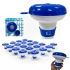 Kit 20 Mini Cloradores Flutuantes para Pastilhas com Regulagem para Limpeza Manuten��o de Piscinas