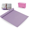 Kit Colchonete Tapete para Yoga Ginstica Eva Lils + Bloco de Apoio Pilates em Eva Rosa Exercicios