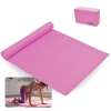 Kit Bloco de Apoio para Exercicios em Eva Rosa + Colchonete Tapete para Yoga Ginstica