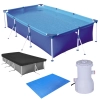 Kit Piscina 3700 Lts Premium Mor + Capa + Forro + Filtro 110v 2200 Litros Por Hora