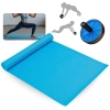 Kit Colchonete em Eva Azul Yoga Exercicios + Roda Abdominal para Treino Liveup Sports