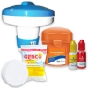 Kit Mini Flutuador + 1 Pastilha de Cloro 200g + Prova de Ph e Cloro