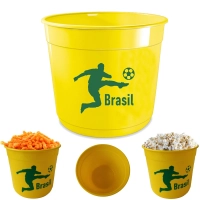 Balde de Pipoca Copa do Mundo 2022 Amarelo 3 Litros