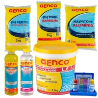 Kit Aval Ph e Cl + Clarificante + Ph Certo + Sulfato de Alum�nio+ Algicida + Barrilha + Cloro 2,5 Kg