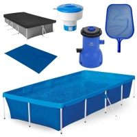 Kit Piscina 3000 Lts em Ao Mor + Capa + Forro + Filtro 110v + Clorador + Peneira