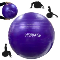 Bola Suia de Pilates 55 Cm Roxa Treino Pilates Ginastica Academia Yoga Exercicios