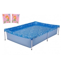 Kit Piscina de Armao Infantil 1000l + Boia de Brao Rosa