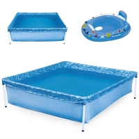 Kit Piscina de Arma��o Infantil 400 Litros + Boia Bote com Fralda Azul