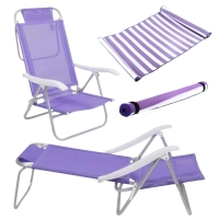 Kit Cadeira de Praia Sunny Dobrvel + Esteira com Ala Lilas
