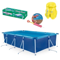 Piscina 6200 Litros Premium + Colete Infantil 3-6 Anos + Brinquedo Lana gua 25 Cm