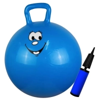 Brinquedo Bola Pula Pula Infantil com Ala 60 Cm Azul + Mini Bomba Manual