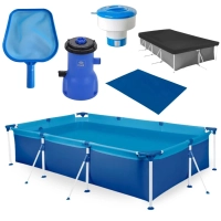 Kit Piscina 3700 Lts em Ao + Filtro 110v 2006 L/H Bel + Peneira + Clorador + Capa + Forro