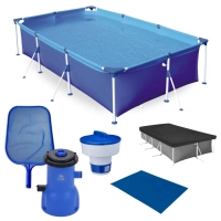 Kit Piscina 2500 Litros + Capa e Forro + Filtro 110v 3028 L/H + Flutuador + Peneira