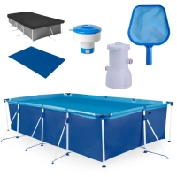 Kit Piscina 5000 Litros Premium + Capa, Forro + Filtro 220v 2.200 L/H + Peneira + Flutuador