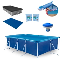 Kit Piscina 5000 L Premium + Capa, Forro + Lana gua Animais + Boia de Brao + Mini Flutuador