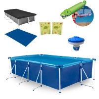Kit Piscina 5000 L Premium + Lana gua Animais + Boia de Brao + Mini Clorador + Capa, Forro