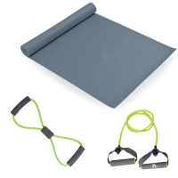 Kit Colchonete Eva + Extensor 1 Via + Extensor em Oito Tenso Media Exerccios Fsicos