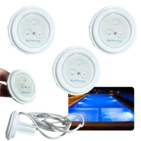 Kit 3 Refletores Super Led Azul para Iluminao de Piscinas Marca Netuno