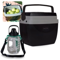 Kit Garrafa Fitness 1,8 Lts com Alas Suporta Celular + Caixa Trmica 12 Litros Preta