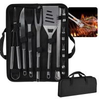 Kit para Churrasco Porttil em Inox 16 Peas Premium Completo com Estojo Bel Utensilios Cozinha