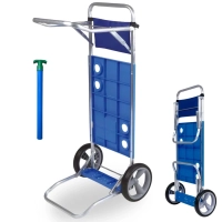 Kit Carrinho de Praia em Alumnio para Carregar At 5 Cadeiras + Saca Areia Colorido