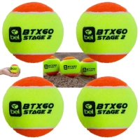 Kit 4 Bolas de Beach Tennis Bolinhas Tenis de Praia Btx 60 Stage 2 Esporte Treino de Areia Bel