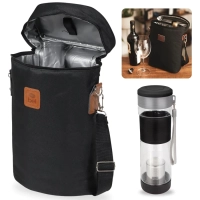 Kit Bolsa Trmica Malbec para 2 Garrafas de Vinho + Garrafa com Infusor para Ch 550 Ml