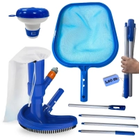 Kit Limpeza para Piscina Acessrios Aspirador + Peneira + Haste 1,60 M + Mini Flutuador Completo