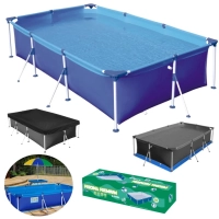 Piscina Mor Retangular em Ao 3700 Litros com Capa e Forro
