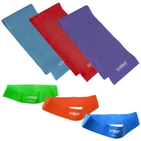 Kit com 3 Faixas Elásticas + 3 Mini Band Forte, Média e Leve