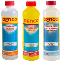 Elevador de Ph (ph+) + Redutor de Ph e Alcalinidade (ph -) + Removedor de Metais P/ Limpeza de Piscinas