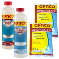 Kit 2 Cloros Granulado 1kg + Redutor de Ph e Alcalinidade + Ph Mais Elevador de Ph