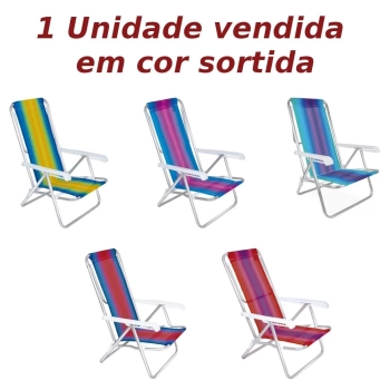 Kit Carrinho de Praia com Avano + 2 Cadeiras 8 Posies Aluminio + Caixa Trmica 34 Litros Azul