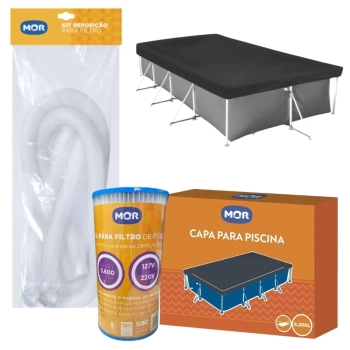 Kit Mangueira para Reposição de Filtro + Refil Filtro Tipo Iii + Capa 6200l ( Piscina Não Inclusa )