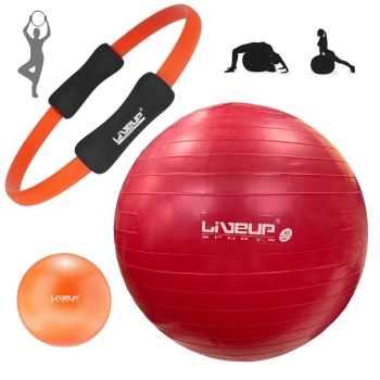 Kit Pilates Arco Flexvel + Overball 25cm + Bola Sua 45cm Yoga Treino Funcional Academia