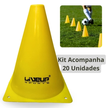 Kit 20 Cones de Agilidade para Treinamento 18 Cm Amarelo