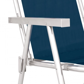 Cadeira de Praia Alumnio Mor Alta Conforto Sannet Azul